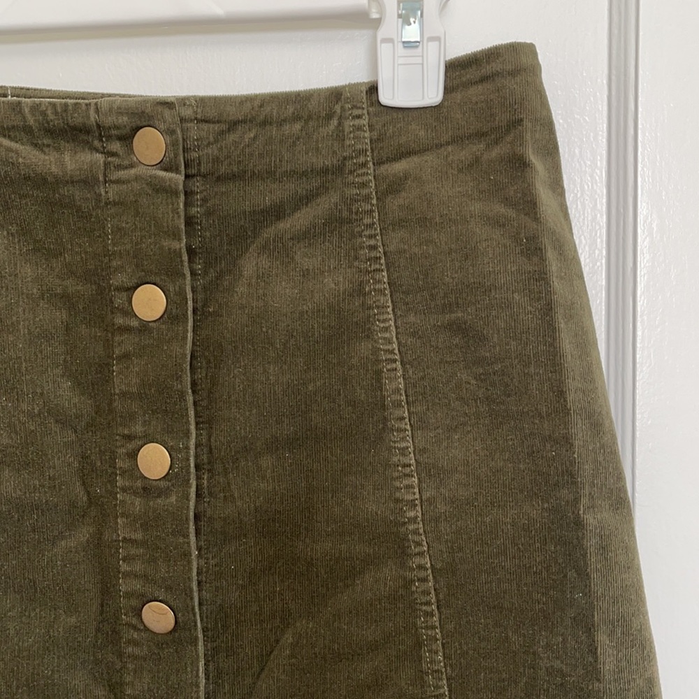 Olive green corduroy skirt